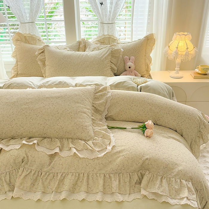 91家纺网 家纺一手货源 找家纺 巧玲珑 2025新款80s法式大花边四件套 怡香