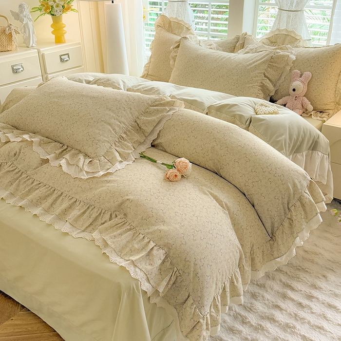 91家纺网 家纺一手货源 找家纺 巧玲珑 2025新款80s法式大花边四件套 怡香