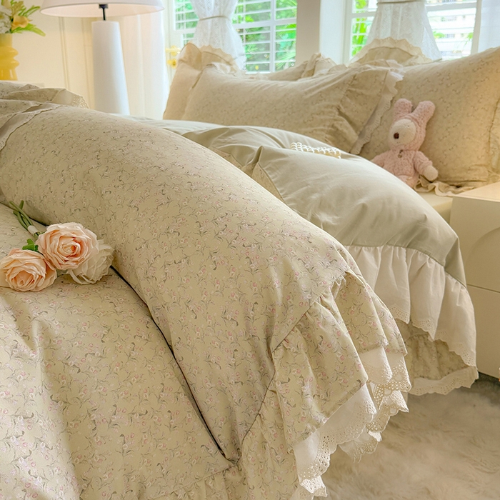 巧玲珑 2025新款80s法式大花边四件套 怡香