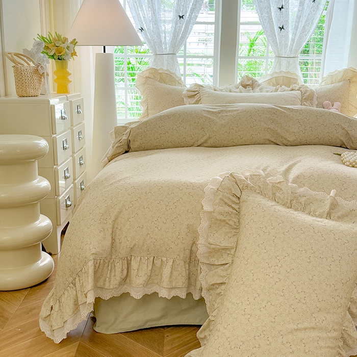 91家纺网 家纺一手货源 找家纺 巧玲珑 2025新款80s法式大花边四件套 怡香