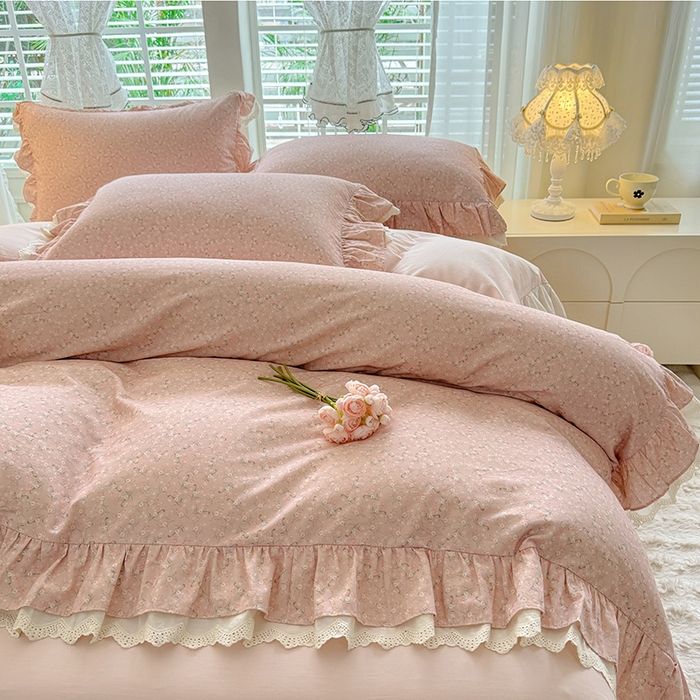 91家纺网 家纺一手货源 找家纺 巧玲珑 2025新款80s法式大花边四件套 芸蜜