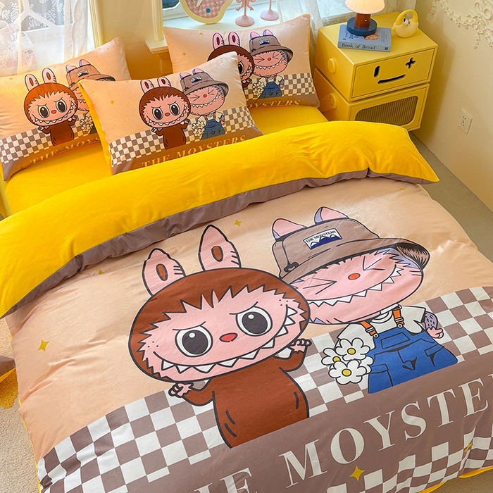 91家纺网 家纺一手货源 找家纺 总1ds生活馆 2025新款大版卡通水晶绒牛奶绒珊瑚绒三件套四件套