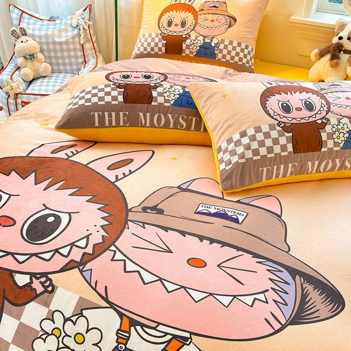 91家纺网 家纺一手货源 找家纺 总1ds生活馆 2025新款大版卡通水晶绒牛奶绒珊瑚绒三件套四件套