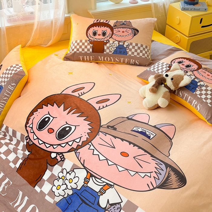 91家纺网 家纺一手货源 找家纺 总1ds生活馆 2025新款大版卡通水晶绒牛奶绒珊瑚绒三件套四件套