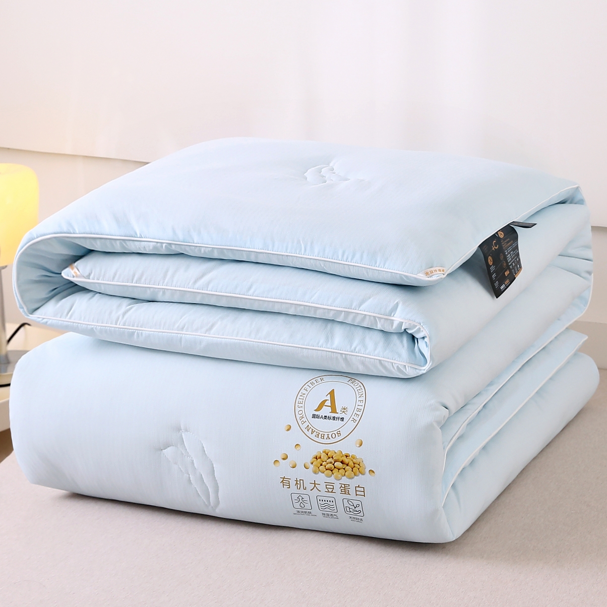 91家纺网 家纺一手货源 找家纺 （总）帕芬鸟家纺 2025新款云柔棉提花大豆被被子被芯