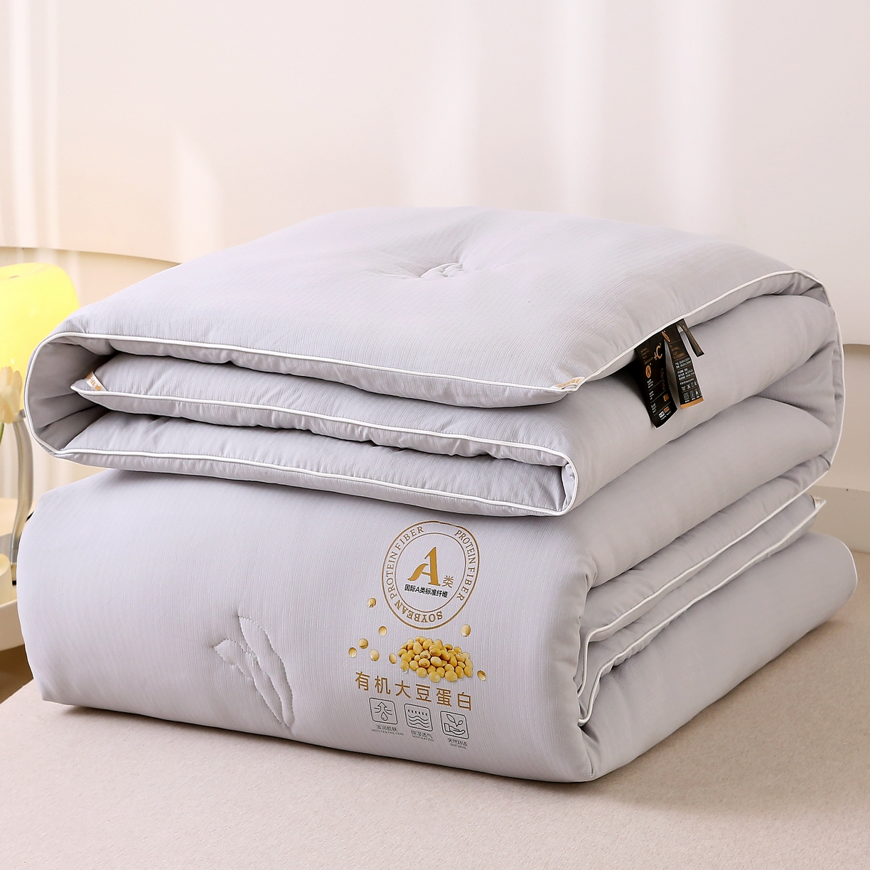 91家纺网 家纺一手货源 找家纺 （总）帕芬鸟家纺 2025新款云柔棉提花大豆被被子被芯