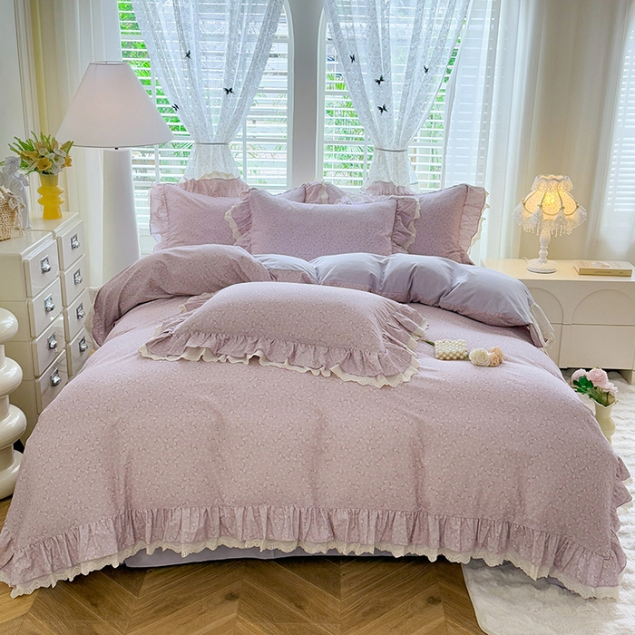 91家纺网 家纺一手货源 找家纺 （总）巧玲珑 2025新款80s法式大花边四件套