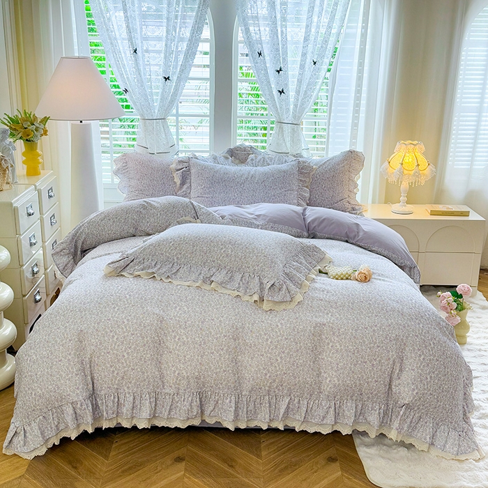 91家纺网 家纺一手货源 找家纺 （总）巧玲珑 2025新款80s法式大花边四件套