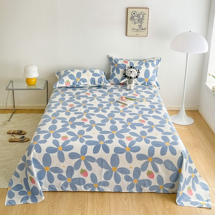 91家纺网 家纺一手货源 找家纺 金盛纺 2025新款13372全棉印花单品床单 风灵玉秀