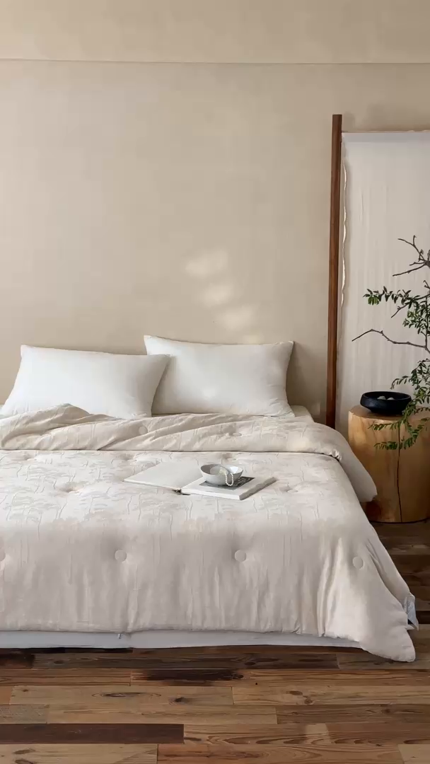 91家纺网 家纺一手货源 找家纺 【与自然同频】傲蕾睡梦森林棉麻大豆羊毛被冬被春秋被可水洗裸睡被芯亚麻被子