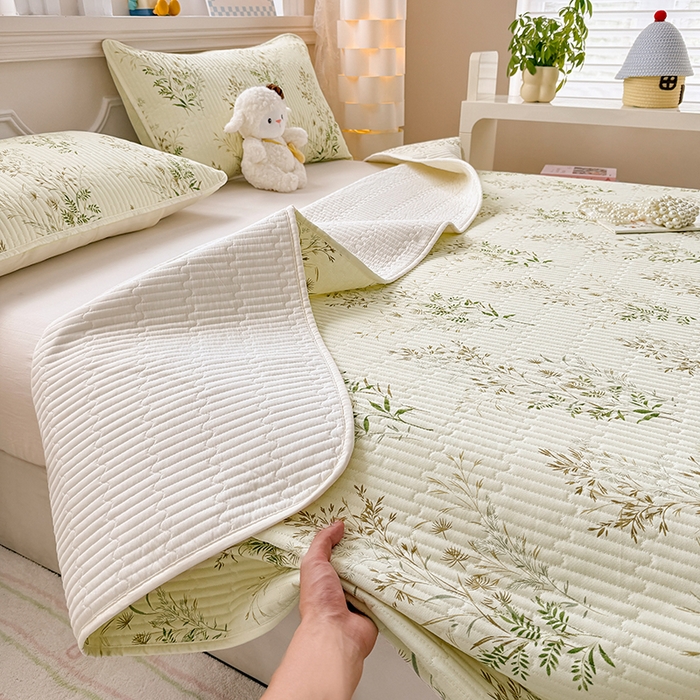 91家纺网 家纺一手货源 找家纺 大元 2025新款A类数码印花朴棉夹棉床盖老粗布床盖双面可用 丰收