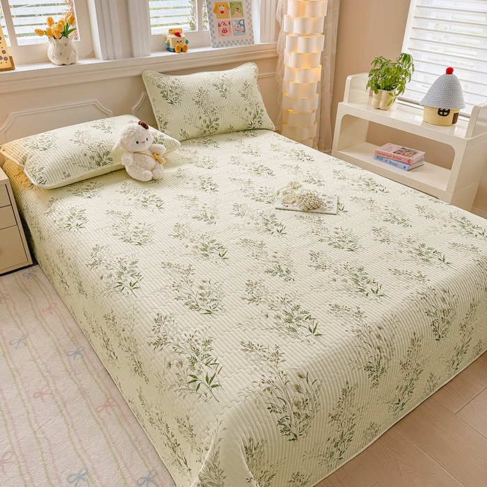 91家纺网 家纺一手货源 找家纺 大元 2025新款A类数码印花朴棉夹棉床盖老粗布床盖双面可用 丰收