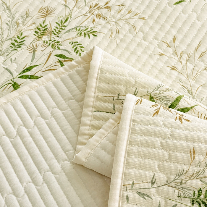 91家纺网 家纺一手货源 找家纺 大元 2025新款A类数码印花朴棉夹棉床盖老粗布床盖双面可用 丰收