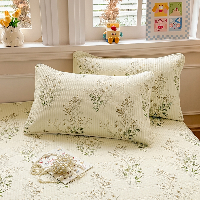 91家纺网 家纺一手货源 找家纺 大元 2025新款A类数码印花朴棉夹棉床盖老粗布床盖双面可用 丰收