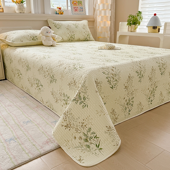 91家纺网 家纺一手货源 找家纺 大元 2025新款A类数码印花朴棉夹棉床盖老粗布床盖双面可用 丰收