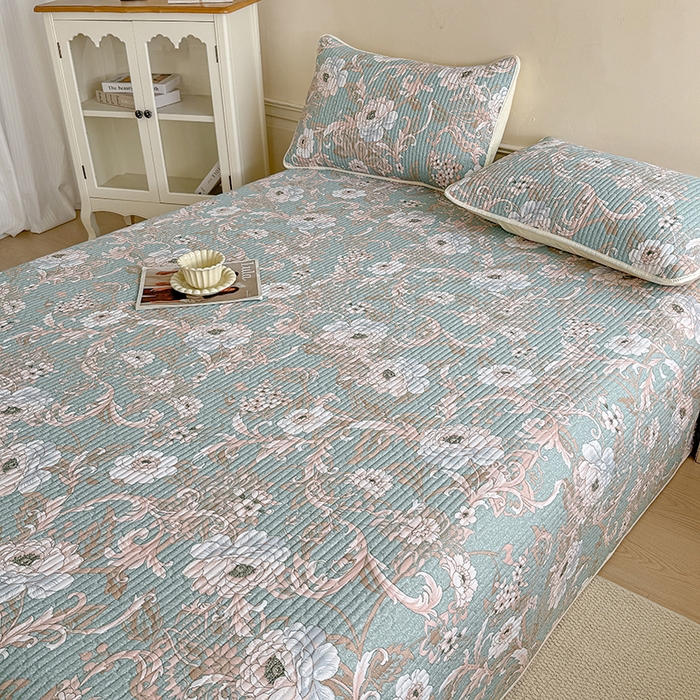 91家纺网 家纺一手货源 找家纺 大元 2025新款A类数码印花朴棉夹棉床盖老粗布床盖双面可用 雅香