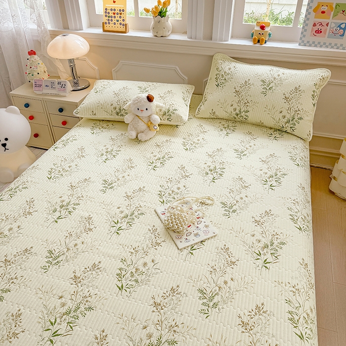 91家纺网 家纺一手货源 找家纺 大元 2025新款A类数码印花朴棉夹棉床盖老粗布床盖双面可用 丰收