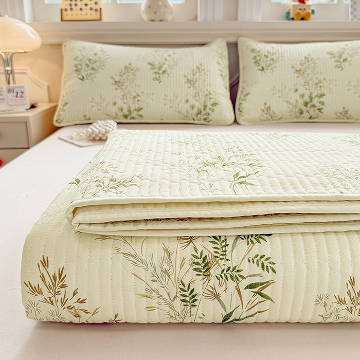 91家纺网 家纺一手货源 找家纺 大元 2025新款A类数码印花朴棉夹棉床盖老粗布床盖双面可用 丰收