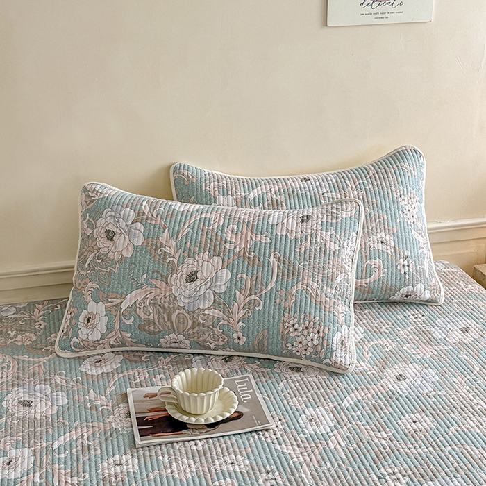 91家纺网 家纺一手货源 找家纺 大元 2025新款A类数码印花朴棉夹棉床盖老粗布床盖双面可用 雅香