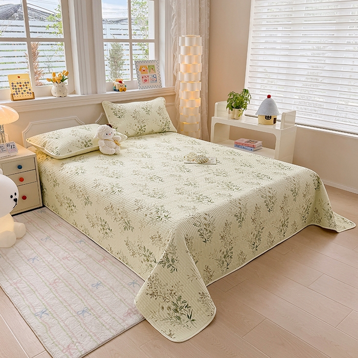 91家纺网 家纺一手货源 找家纺 大元 2025新款A类数码印花朴棉夹棉床盖老粗布床盖双面可用 丰收