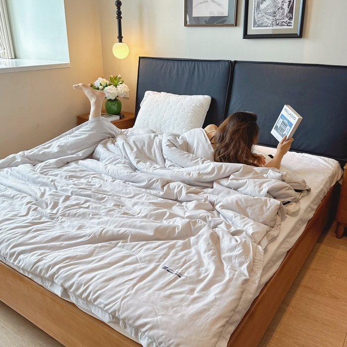 91家纺网 家纺一手货源 找家纺 兜米家居 2025新款深睡被Pro拉链款二合一控温四季被可机洗被子被芯 黎明灰