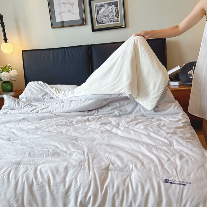 91家纺网 家纺一手货源 找家纺 兜米家居 2025新款深睡被Pro拉链款二合一控温四季被可机洗被子被芯 黎明灰