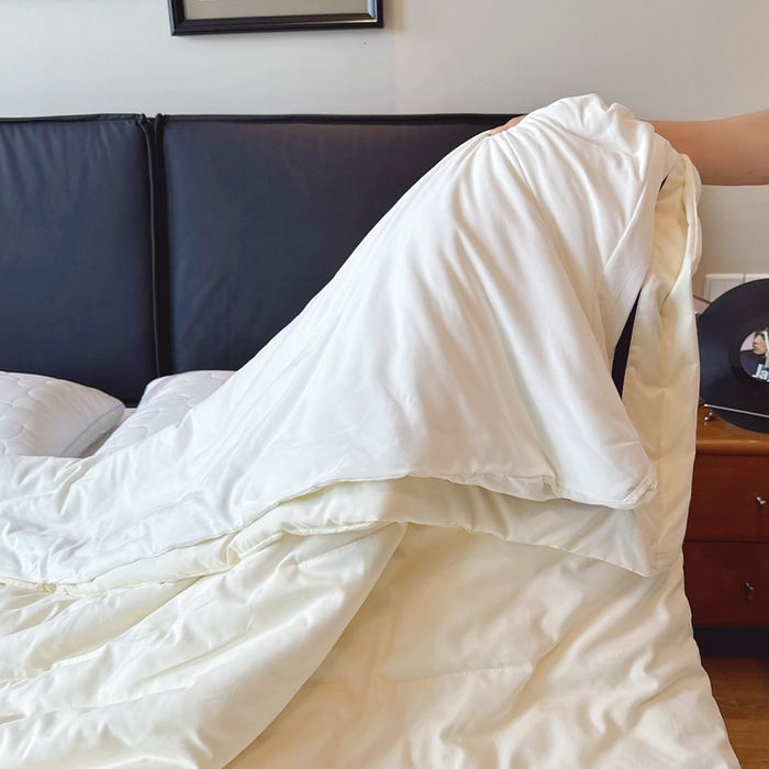 91家纺网 家纺一手货源 找家纺 兜米家居 2025新款深睡被Pro拉链款二合一控温四季被可机洗被子被芯 云朵白