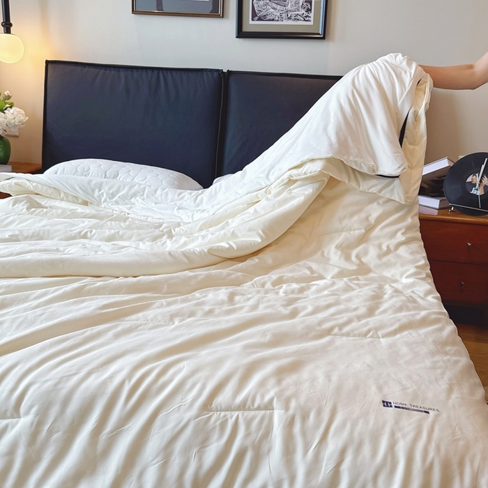 91家纺网 家纺一手货源 找家纺 兜米家居 2025新款深睡被Pro拉链款二合一控温四季被可机洗被子被芯 云朵白