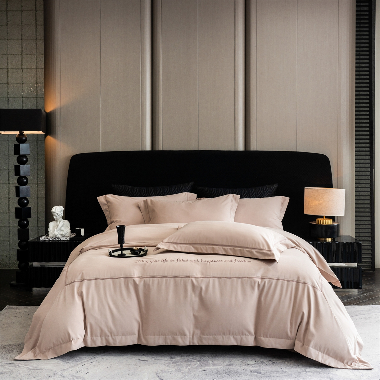 91家纺网 家纺一手货源 找家纺 （总）鼎飞家纺 2025新款秋冬全棉加厚磨毛刺绣四件套-柏林