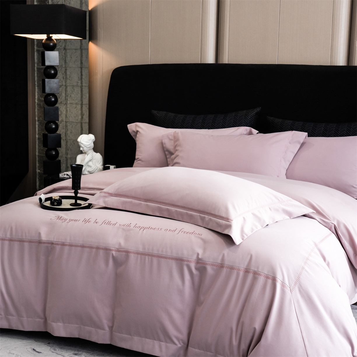 91家纺网 家纺一手货源 找家纺 （总）鼎飞家纺 2025新款秋冬全棉加厚磨毛刺绣四件套-柏林