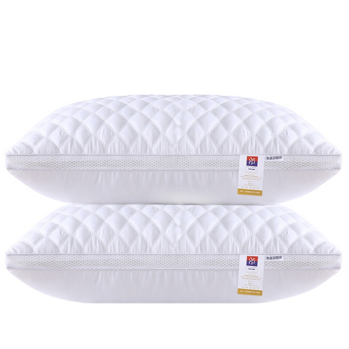 91家纺网 家纺一手货源 找家纺 小叮当家纺仓储工厂店 2025新款立体绗绣科技睡眠抗菌枕枕头护颈枕白网绗绣枕酒店羽丝绒枕头 白网绗绣枕【低枕】一只