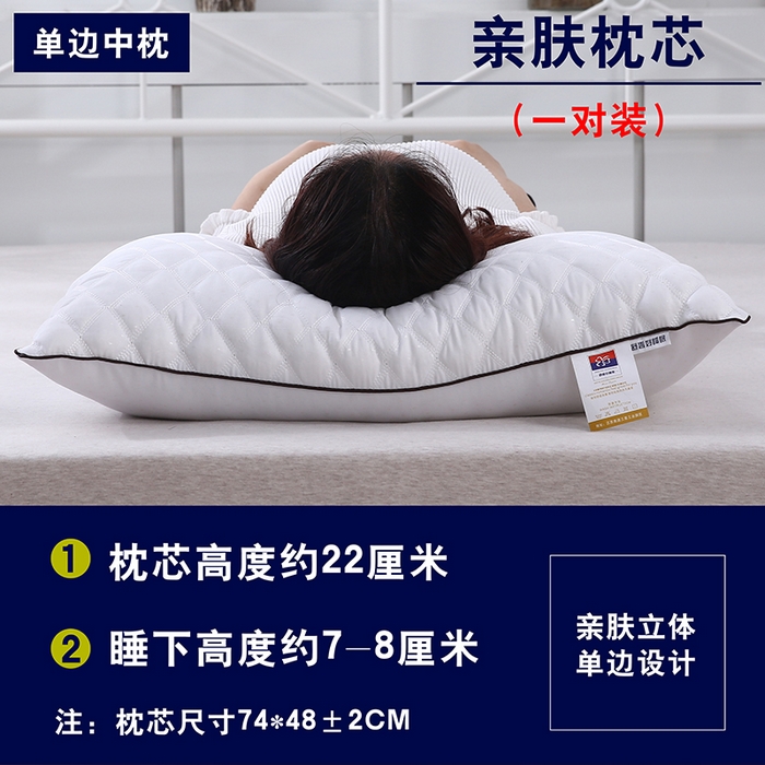 小叮当家纺仓储工厂店 2025新款立体绗绣科技睡眠抗菌枕枕头护颈枕白网绗绣枕酒店羽丝绒枕头 白网绗绣枕【中枕】一只