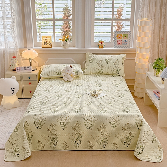 91家纺网 家纺一手货源 找家纺 大元 2025新款A类数码印花朴棉夹棉床盖老粗布床盖双面可用 丰收