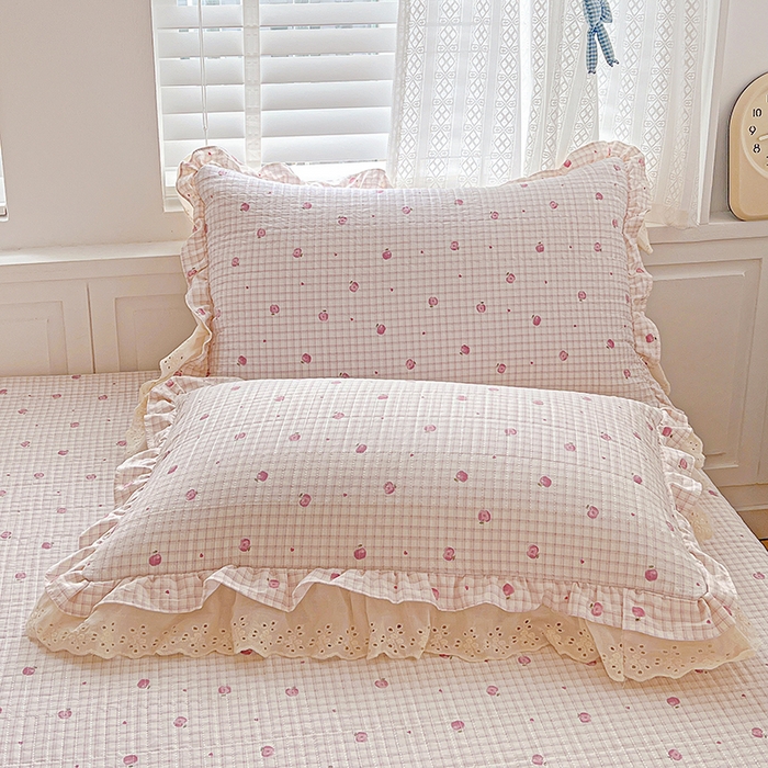 91家纺网 家纺一手货源 找家纺 梦莱斯 2025新款田园碎花纯棉花边四件套-床盖款 花精灵