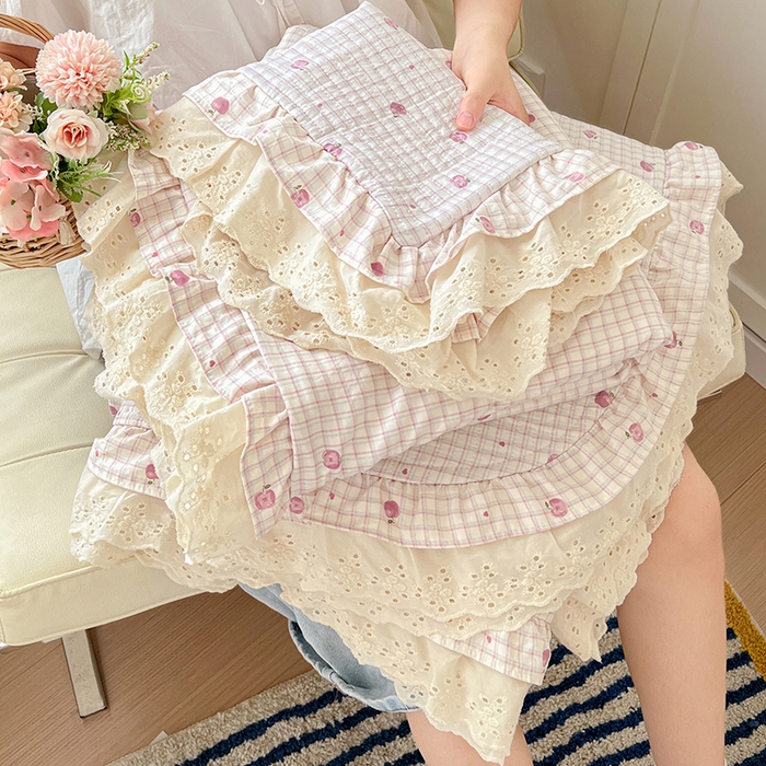 91家纺网 家纺一手货源 找家纺 梦莱斯 2025新款田园碎花纯棉花边四件套-床盖款 花精灵