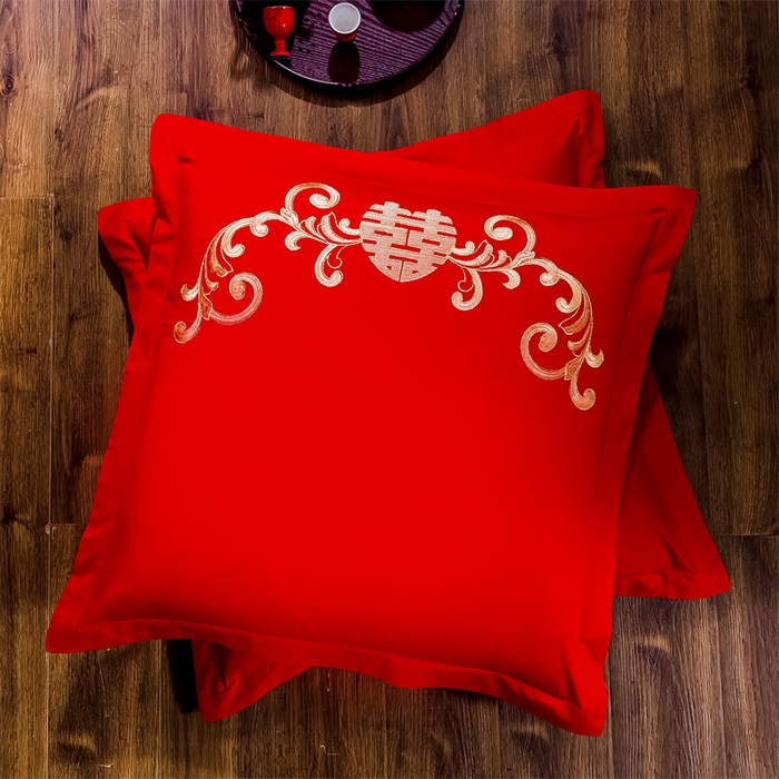 91家纺网 家纺一手货源 找家纺 布乐意 2025新款全棉长绒棉贡缎提花全工艺喷气重工新中式绣花大红婚庆四件套多件套直播佳偶天成