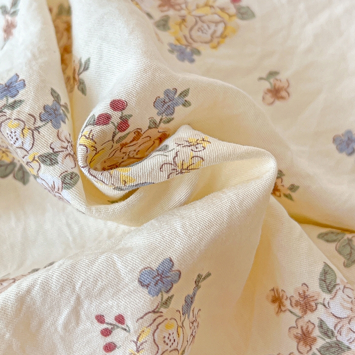 91家纺网 家纺一手货源 找家纺 梦莱斯 2025新款田园碎花纯棉花边四件套-床盖款 莱茵