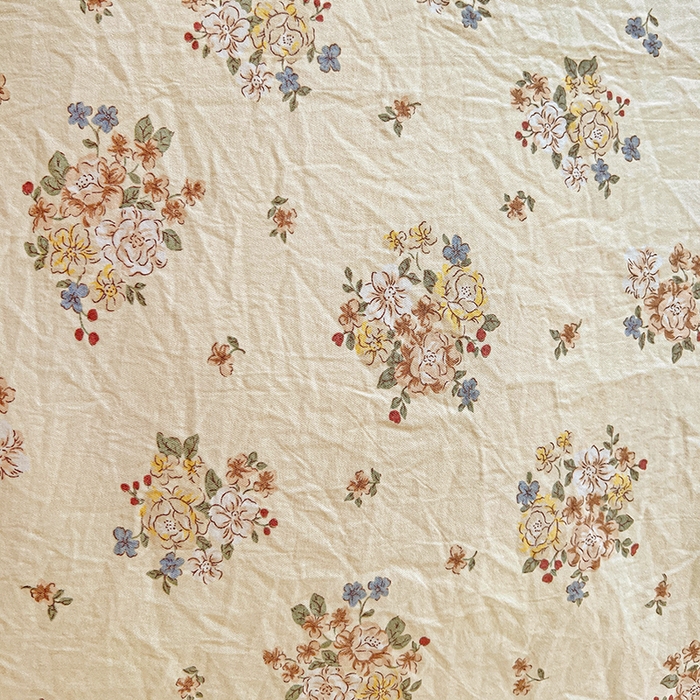 91家纺网 家纺一手货源 找家纺 梦莱斯 2025新款田园碎花纯棉花边四件套-床盖款 莱茵