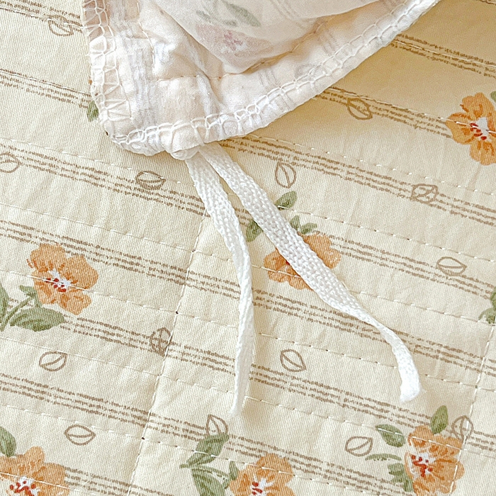 91家纺网 家纺一手货源 找家纺 梦莱斯 2025新款田园碎花纯棉花边四件套-床盖款 花开半夏