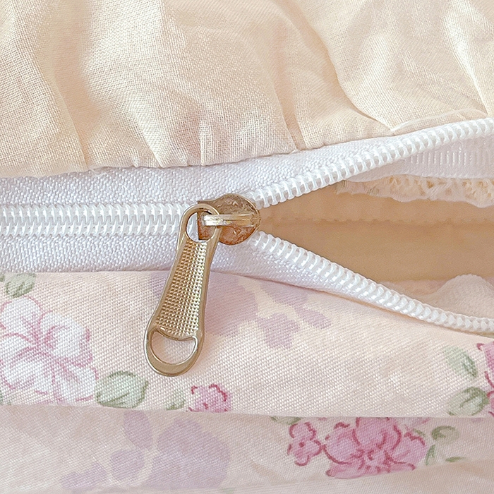 91家纺网 家纺一手货源 找家纺 梦莱斯 2025新款田园碎花纯棉花边四件套-床盖款 秘境花园