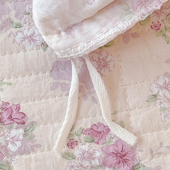 91家纺网 家纺一手货源 找家纺 梦莱斯 2025新款田园碎花纯棉花边四件套-床盖款 秘境花园