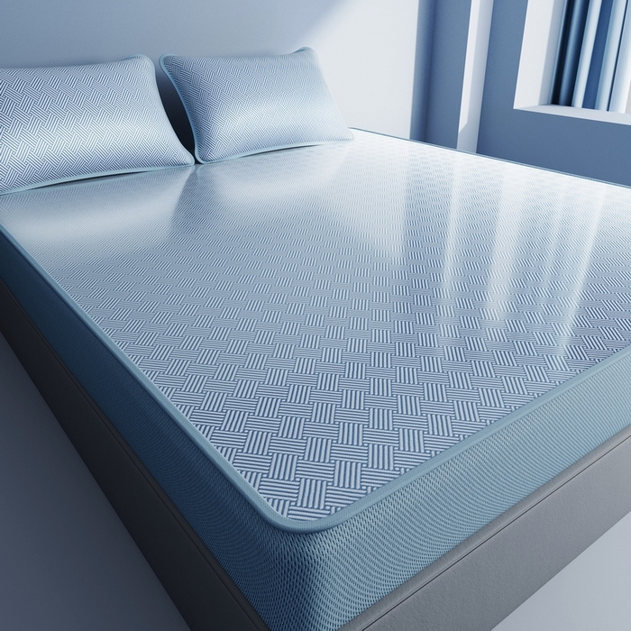 91家纺网 家纺一手货源 找家纺 （总）小叮当家纺仓储工厂店 2025新款凉感三明治冰丝席凉席-芳华系列-床笠款-版本二