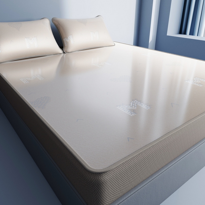 91家纺网 家纺一手货源 找家纺 （总）小叮当家纺仓储工厂店 2025新款凉感三明治冰丝席凉席-芳华系列-床笠款-版本二