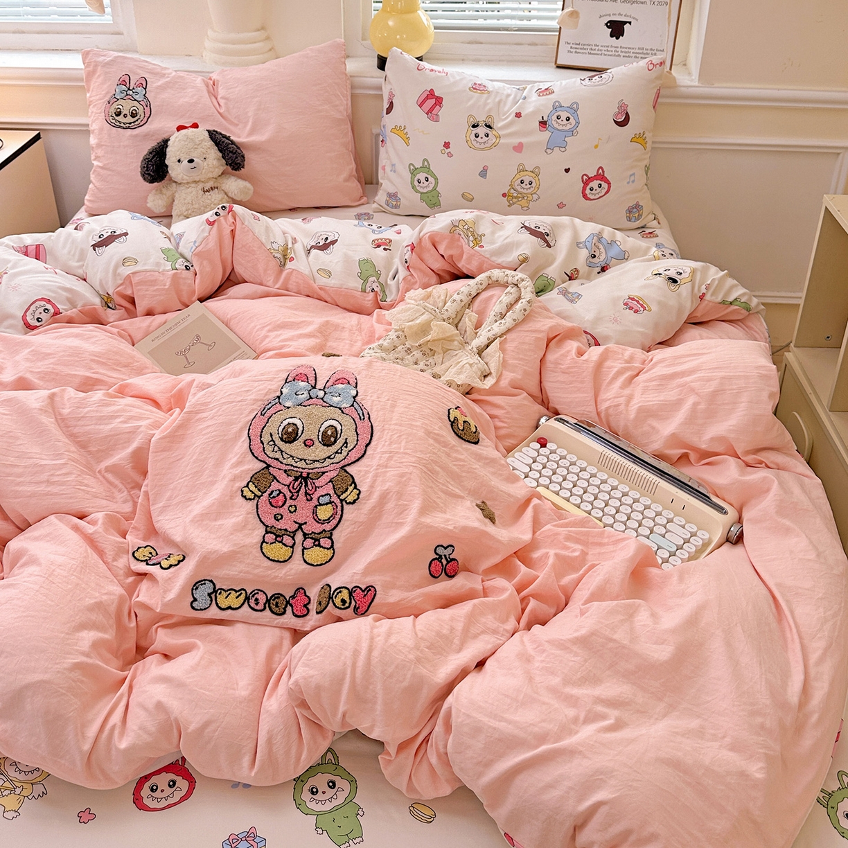 （总）奈颜 2025新款爆款水洗云朵棉毛巾绣四件套