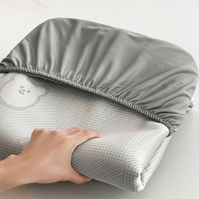 91家纺网 家纺一手货源 找家纺 小叮当家纺仓储工厂店 2025新款凉感三明治冰丝席凉席-芳华系列-床笠款-版本二 芳华床笠-小熊爱心