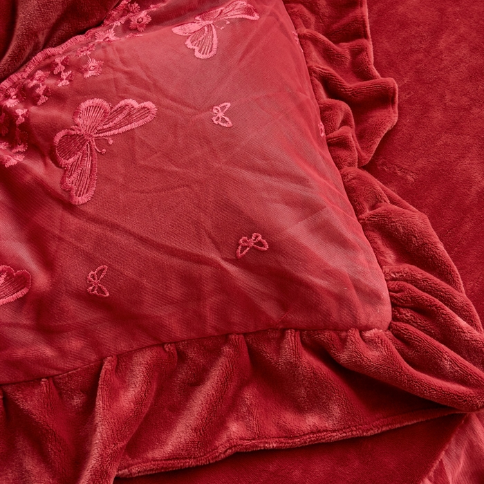 91家纺网 家纺一手货源 找家纺 （总）睡美人 2025韩版蕾丝牛奶绒套件公主风床裙床单款四件套