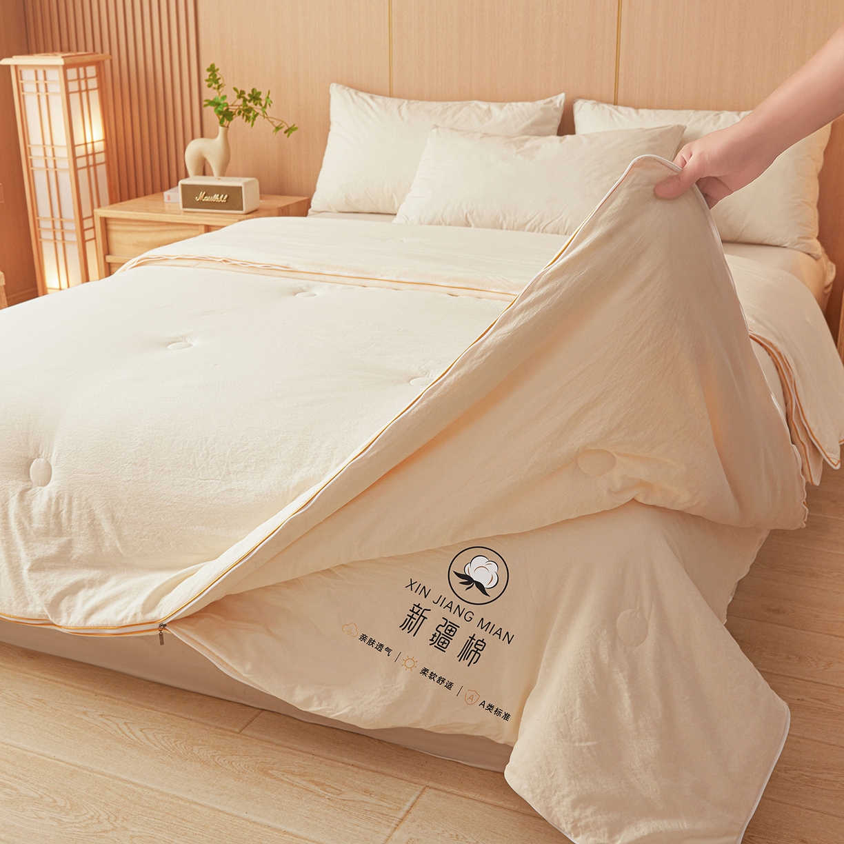 91家纺网 家纺一手货源 找家纺 （总）逸居家纺 2025新款超软木棉100%新疆棉花被被子被芯包质检