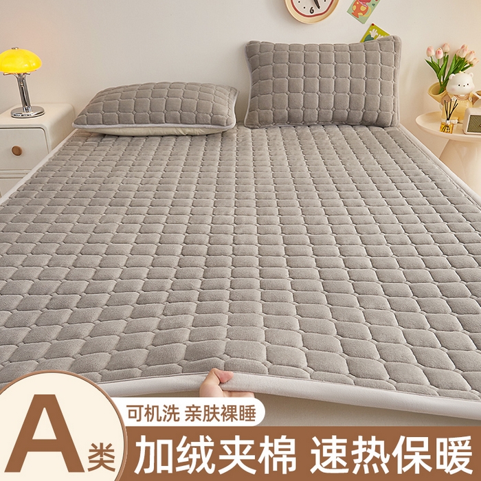 91家纺网 家纺一手货源 找家纺 （总）奇丝雅 2025新款A类牛奶绒床褥床垫软垫家用学生宿舍上下铺寝室床护垫夹棉褥子-大床款单件