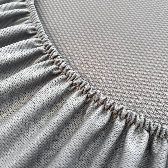 91家纺网 家纺一手货源 找家纺 小叮当家纺仓储工厂店 2025新款凉感三明治冰丝席凉席-芳华系列-床笠款-版本二 芳华床笠-方格纹（灰）