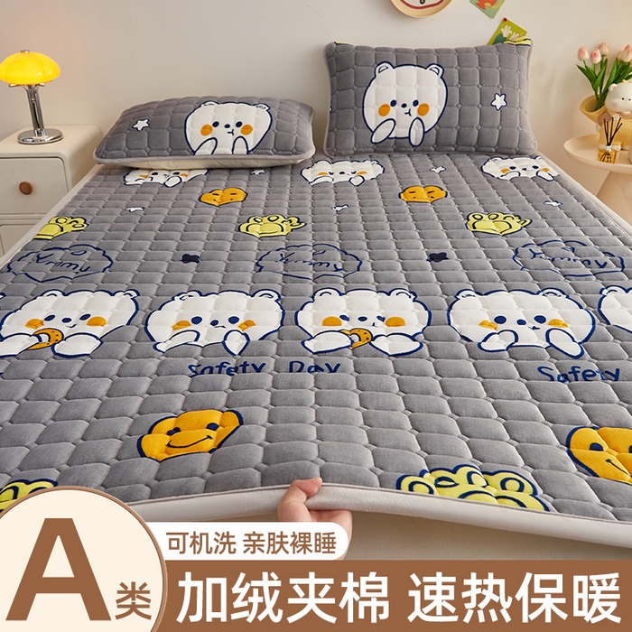 91家纺网 家纺一手货源 找家纺 （总）奇丝雅 2025新款A类牛奶绒床褥床垫软垫家用学生宿舍上下铺寝室床护垫夹棉褥子-大床款单件